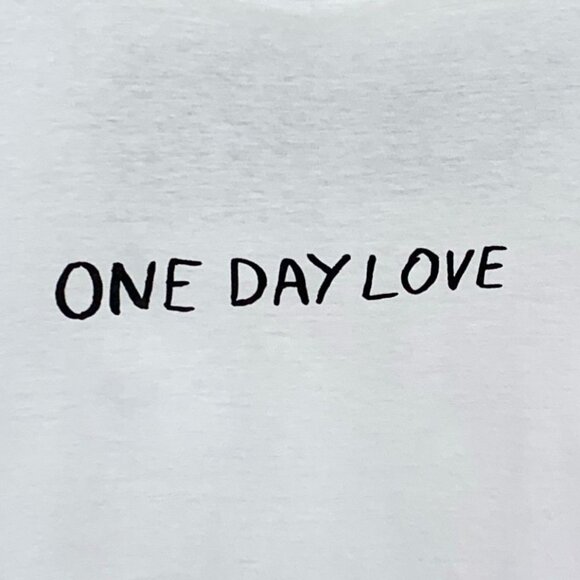 Miu Miu White "One Day Love" Cotton Round Neck Short Sleeve T-Shirt M - Picture 7 of 8
